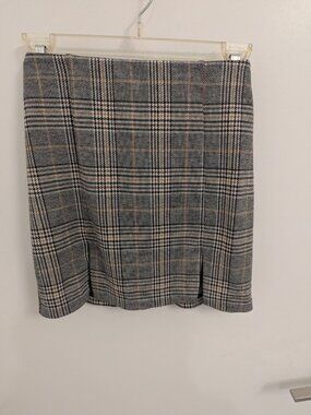 Women's Mini Skirt Plaid & Houndstooth Black, White & Orange XXS Divided By H&M